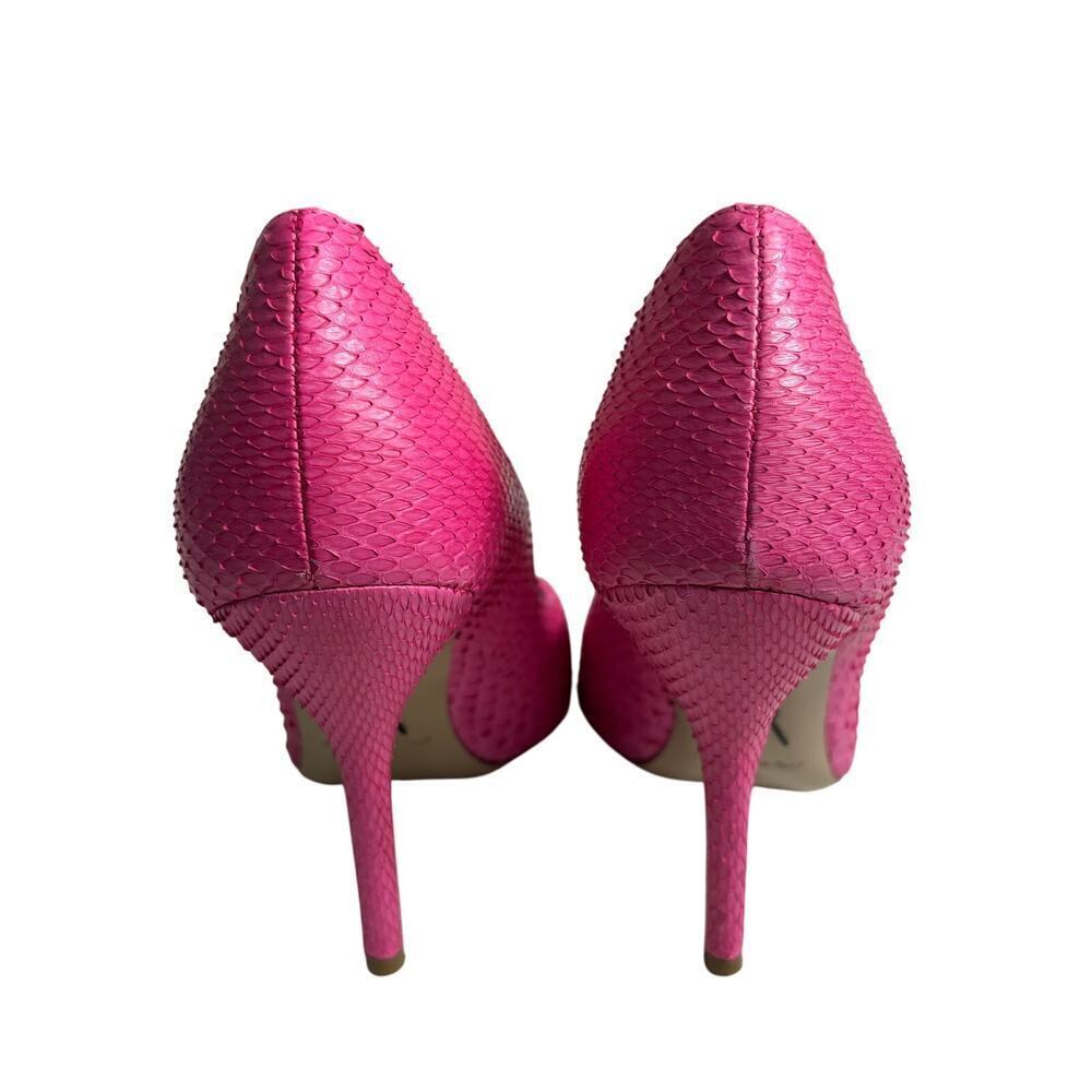 Paul Andrew Kimura Python Leather Pumps Neon Rose… - image 5